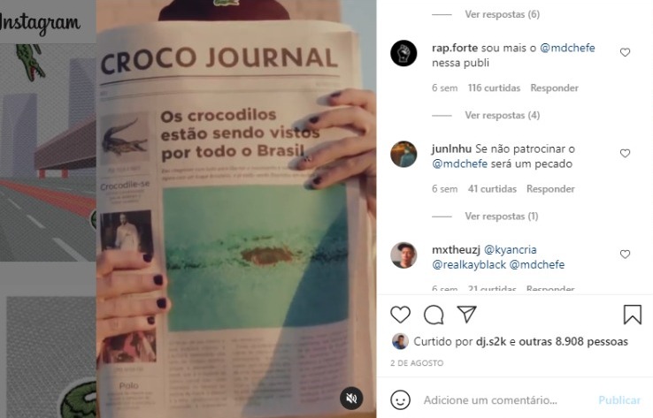 Público questiona a escolha da marca Lacoste no Brasil para a primeira campanha publicitária nas redes sociais 